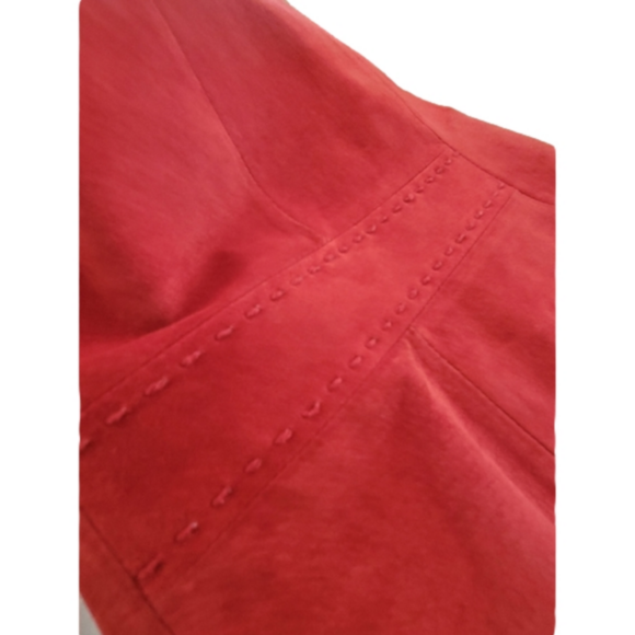 Vintage Suede Leather Margaret Godfrey Short Red Blazer Coat-Size 4 - Picture 11 of 15